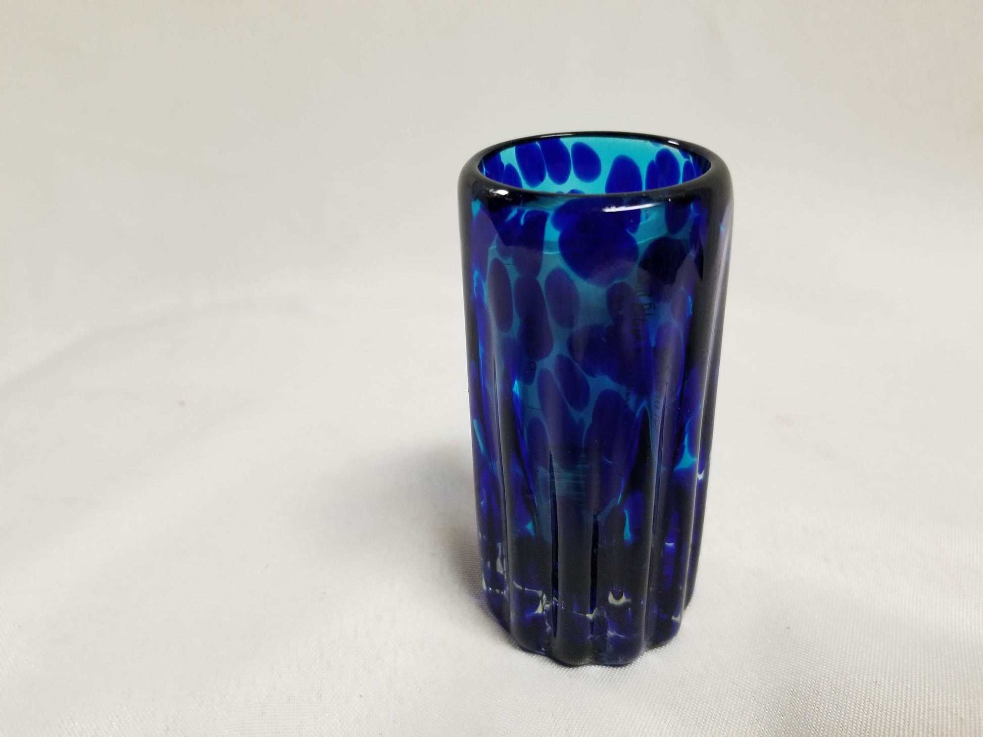 1 Hand Blown Shot Glass - Blue Ocean - Blue Dorado Designs