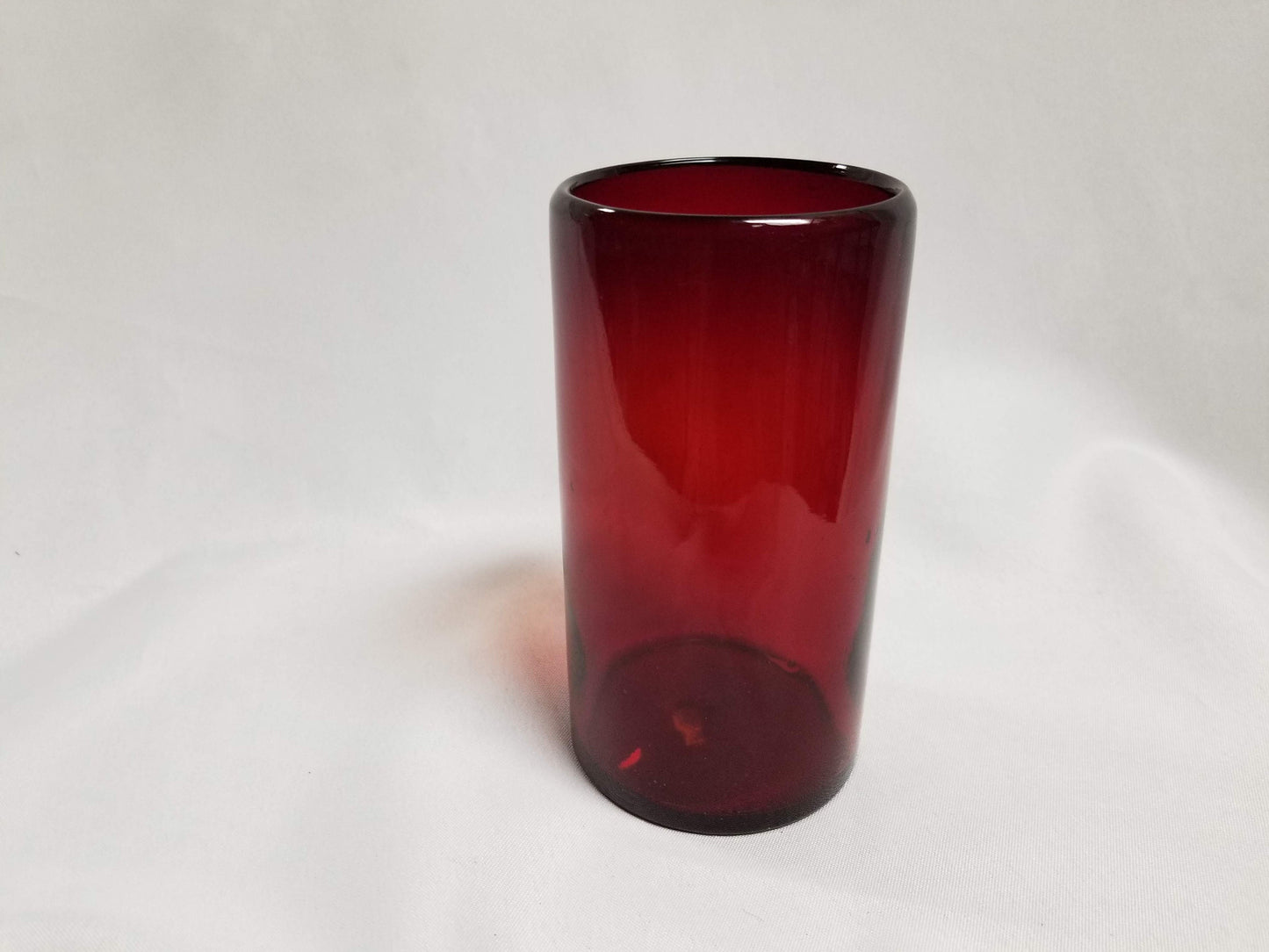 Hand Blown Water Glass - Solid Red
