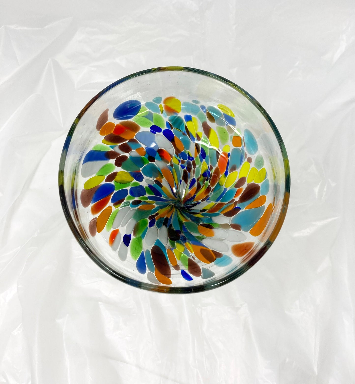 Hand Blown Margarita Glass - Confetti Base