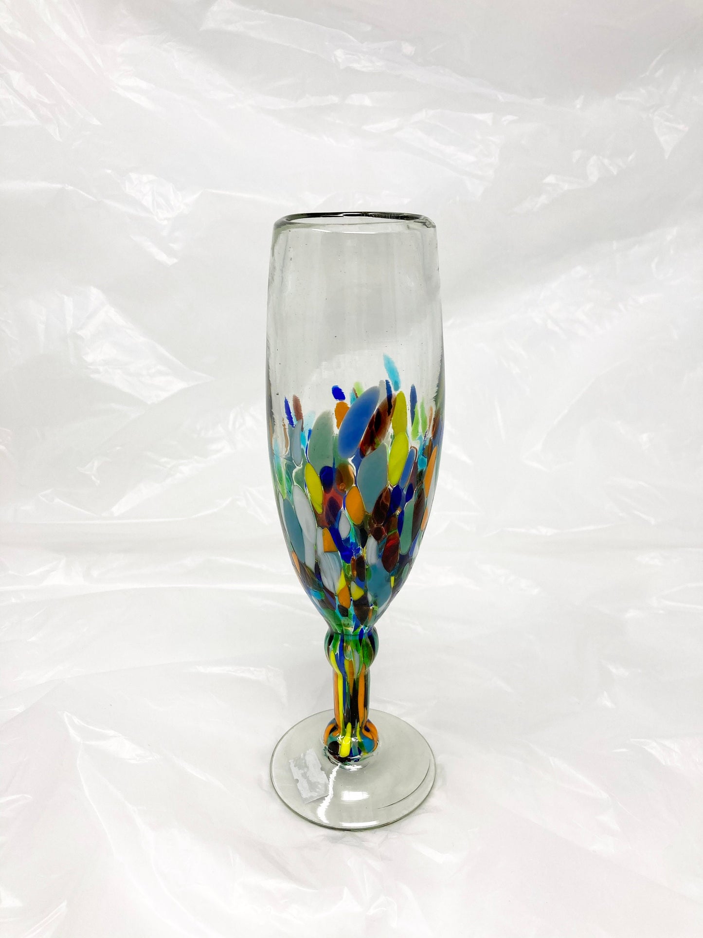 Hand Blown Champagne Glass - Confetti Base