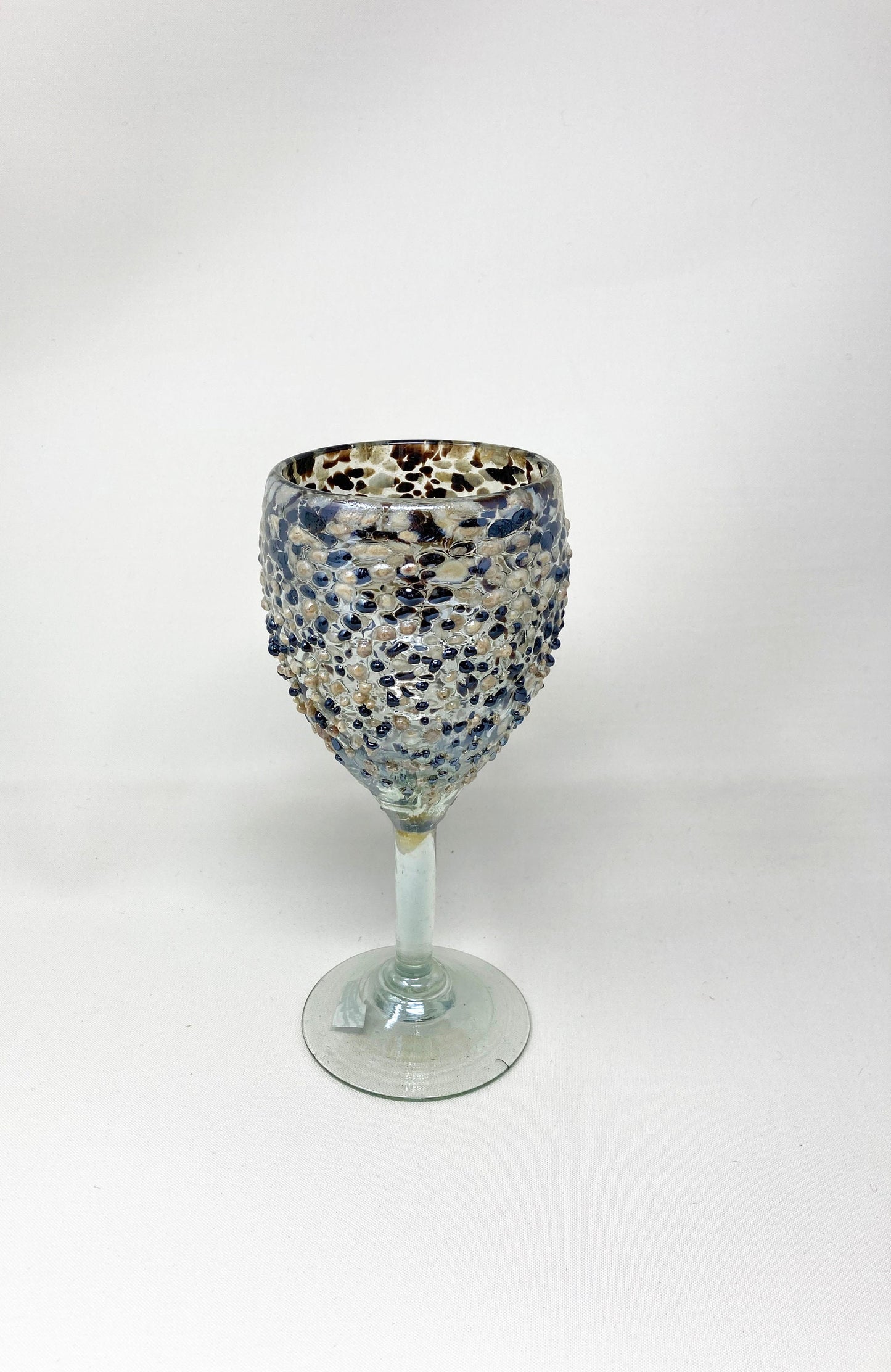 Hand Blown Wine Glass - Mocha Graniti