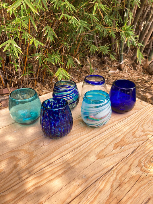 10 Stemless Wine Glasses -  Custom Mix