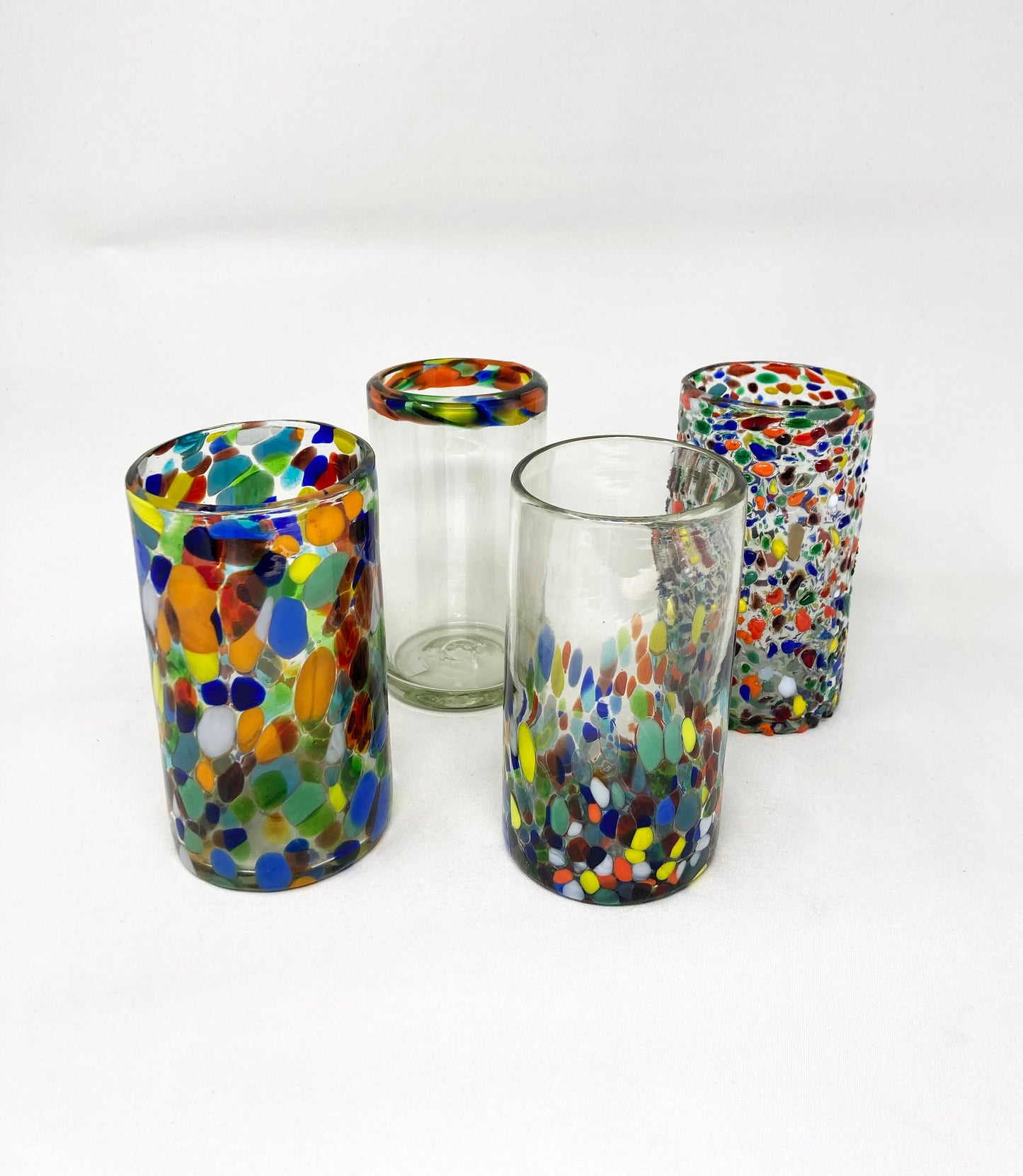 4 Hand Blown Water Glasses - The Cabo Collection - Blue Dorado Designs