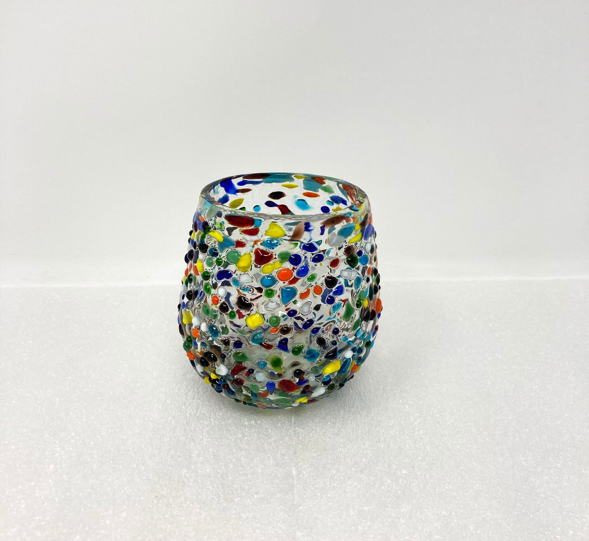 4 Hand Blown Stemless Wine Glasses -  The Cabo Collection - Blue Dorado Designs