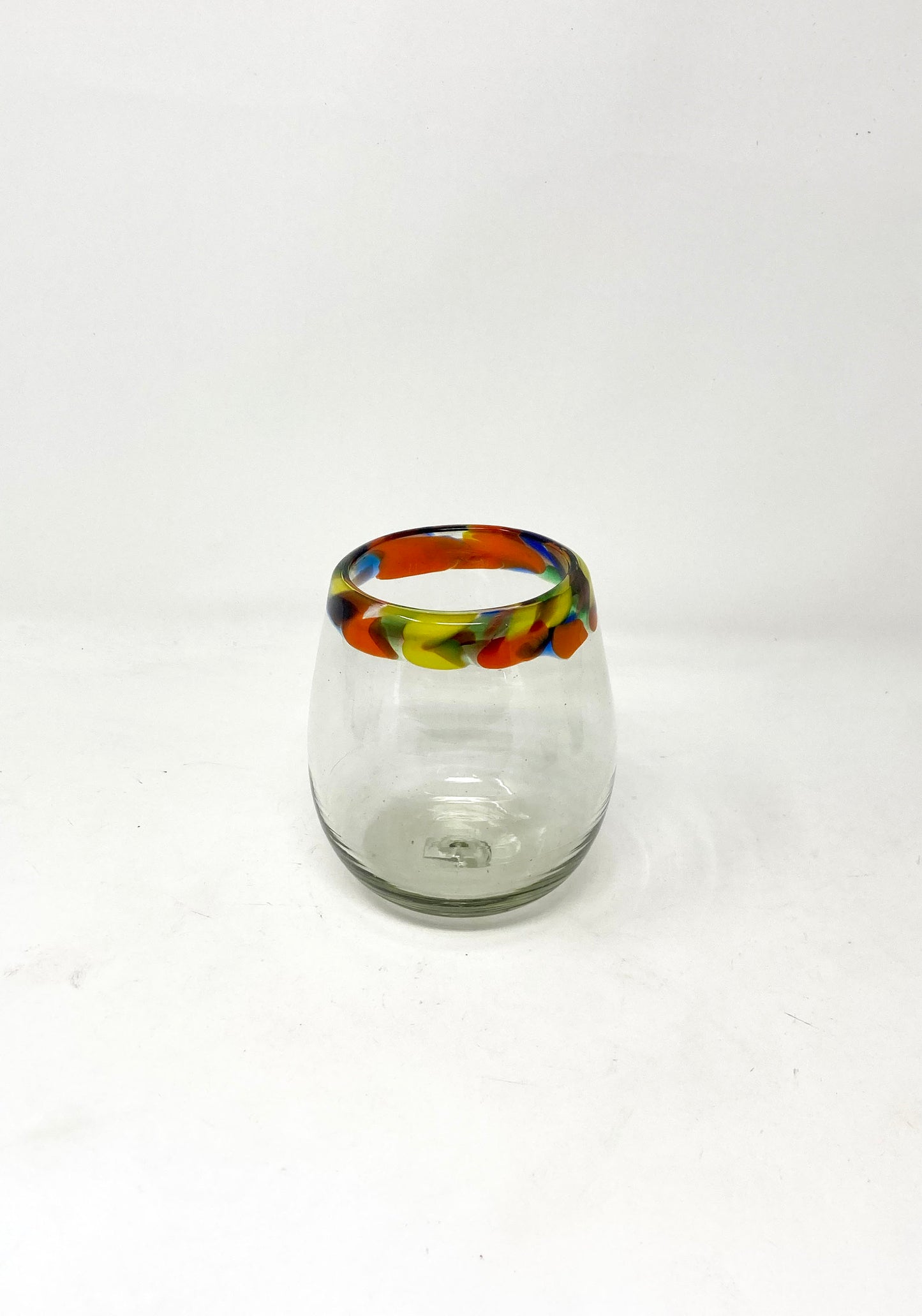 4 Hand Blown Stemless Wine Glasses -  The Cabo Collection - Blue Dorado Designs