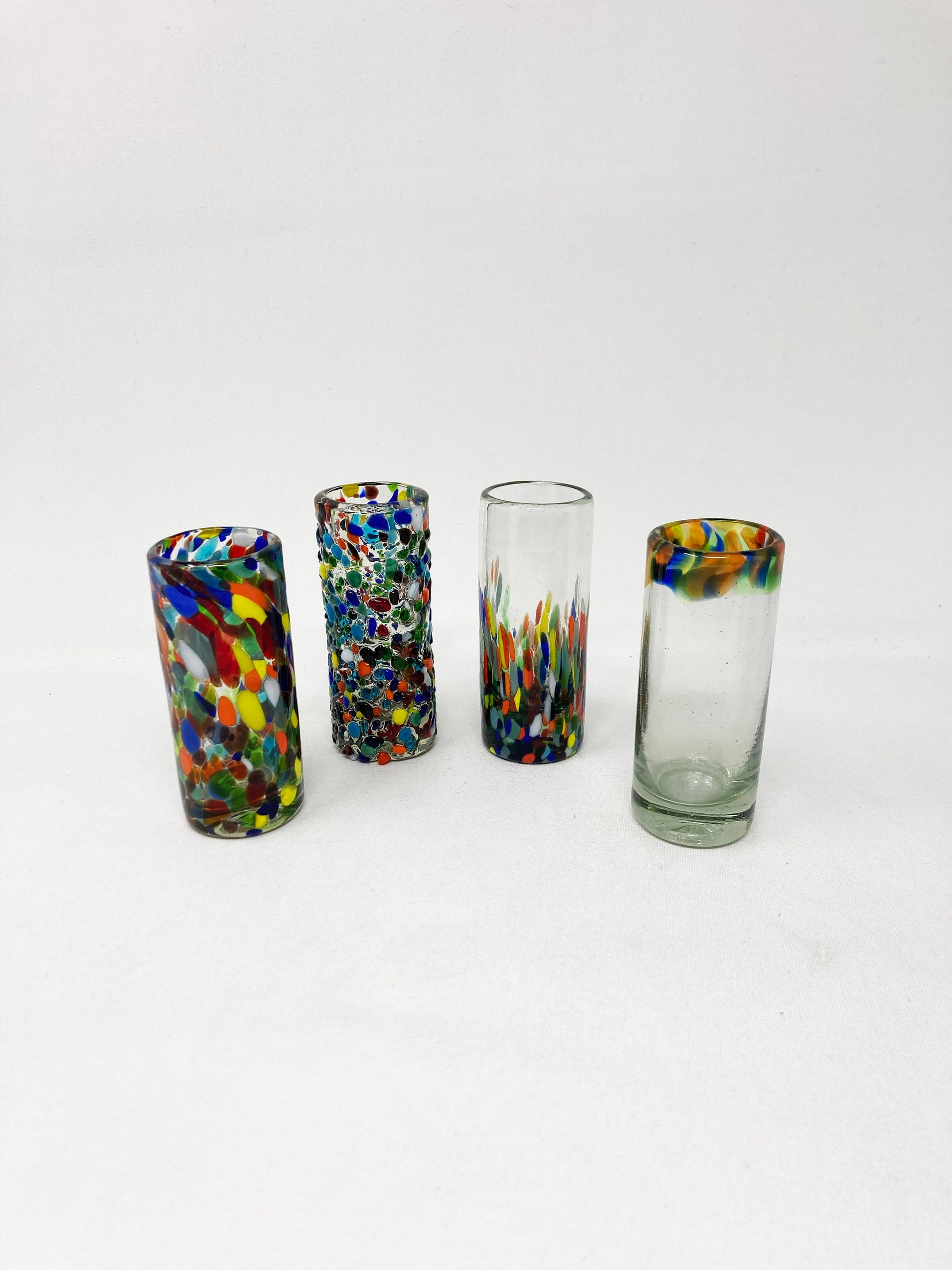 4 Hand Blown Shot Glasses - The Cabo Collection - Blue Dorado Designs