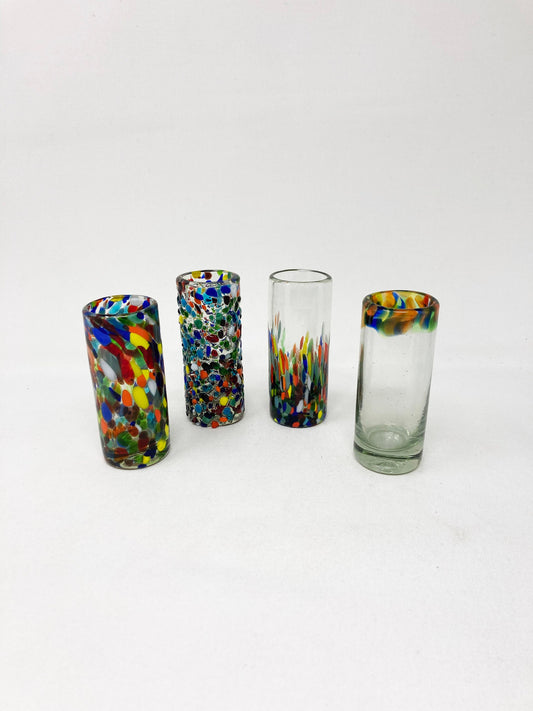 4 Hand Blown Shot Glasses - The Cabo Collection - Blue Dorado Designs