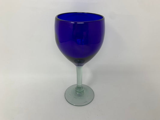 Hand Blown Wine Glass - Cobalt Blue